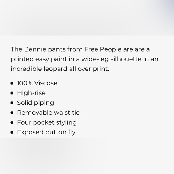 ⚜️Free People Bennie leopard print wide leg pant⚜️ - Picture 12 of 13